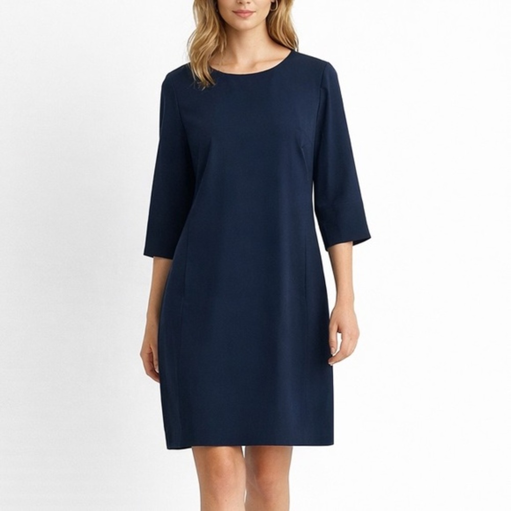 MM Lafleur Navy Origami Tech Lancia Travel Dress